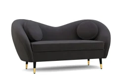 Sofa Samt DAPHNE 2-Sitzer anthrazit