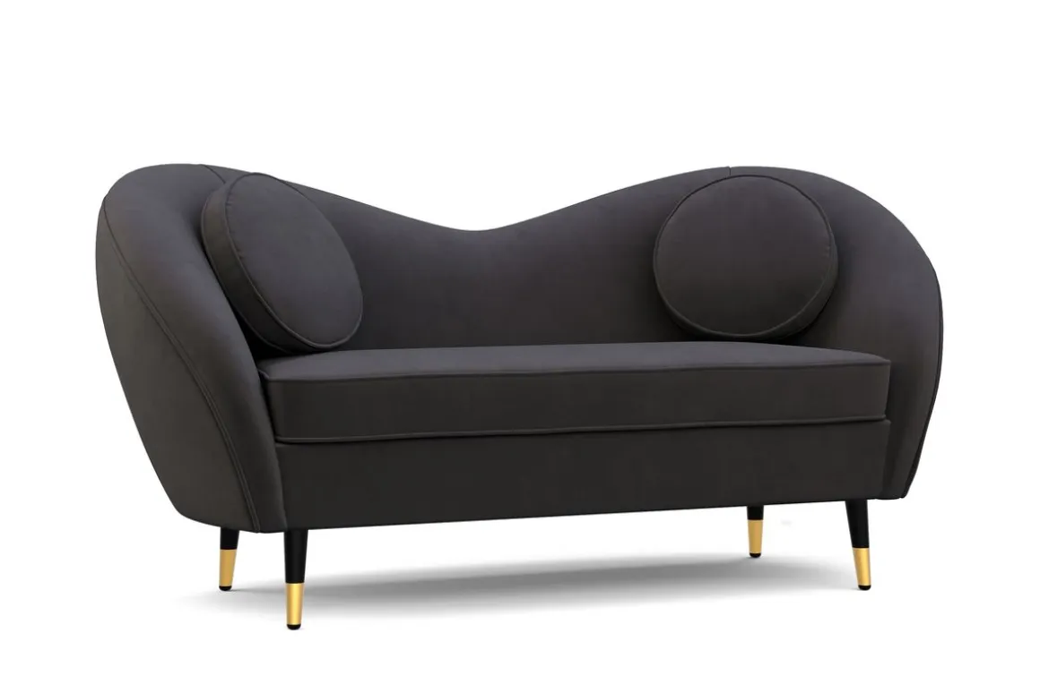 Sofa Samt DAPHNE 2-Sitzer anthrazit