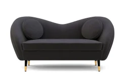 Sofa Samt DAPHNE 2-Sitzer anthrazit