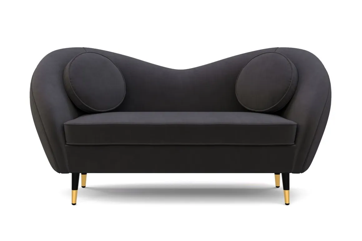 Sofa Samt DAPHNE 2-Sitzer anthrazit