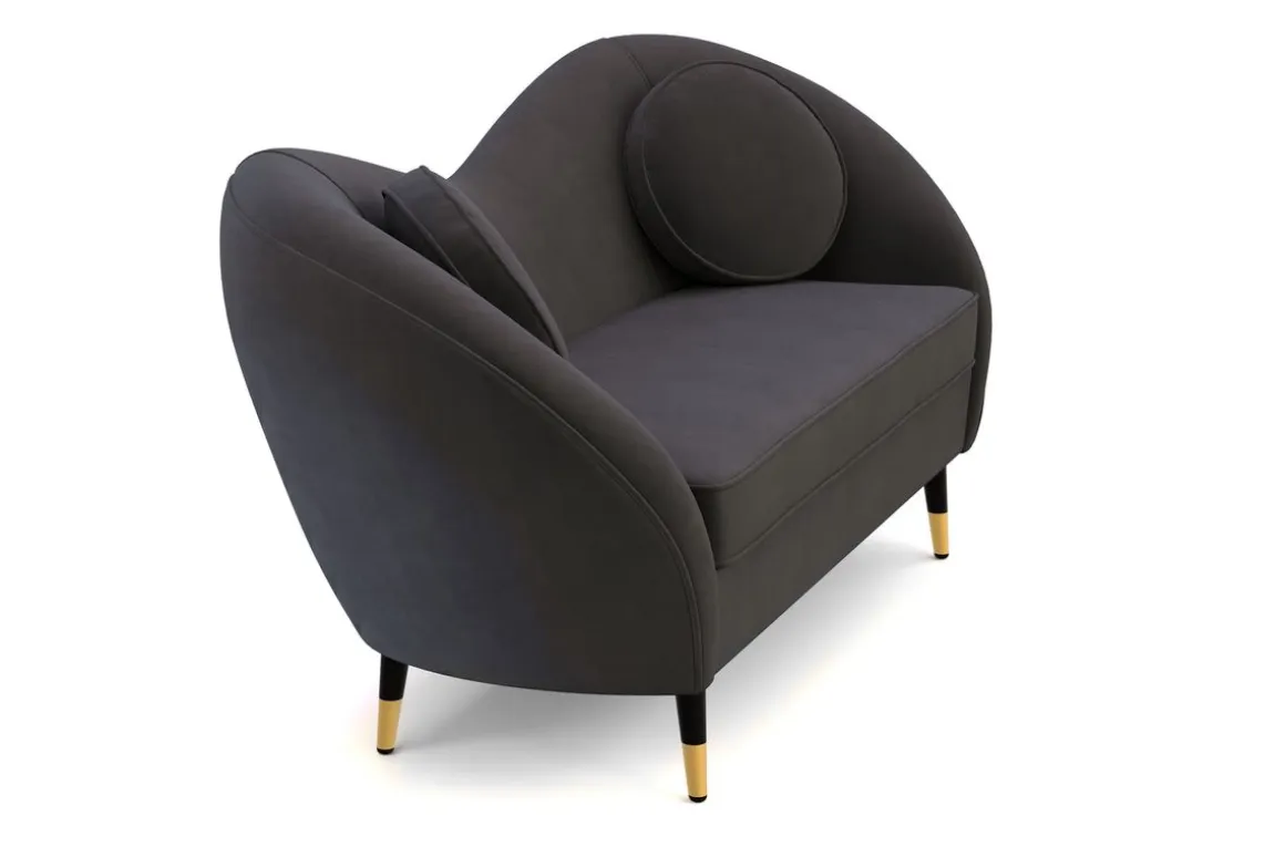 Sofa Samt DAPHNE 2-Sitzer anthrazit