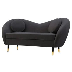 Sofa Samt DAPHNE 2-Sitzer anthrazit