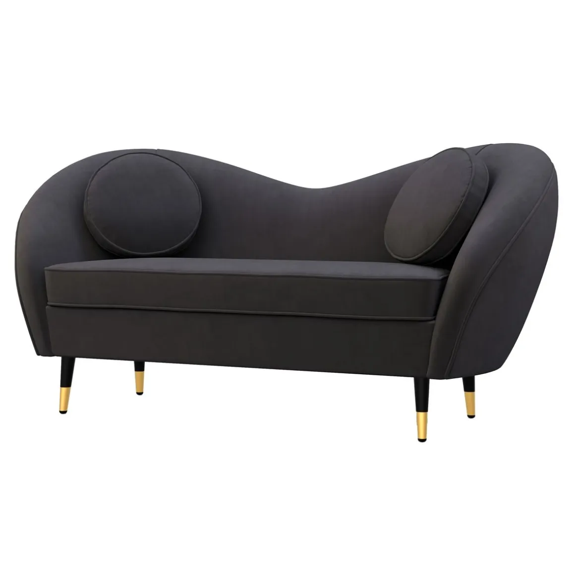 Sofa Samt DAPHNE 2-Sitzer anthrazit
