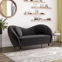 Sofa Samt DAPHNE 2-Sitzer anthrazit