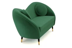 Sofa Samt DAPHNE 2-Sitzer dunkelgrün