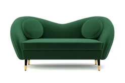 Sofa Samt DAPHNE 2-Sitzer dunkelgrün