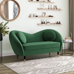 Sofa Samt DAPHNE 2-Sitzer dunkelgrün