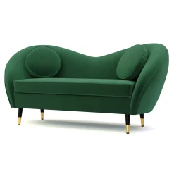 Sofa Samt DAPHNE 2-Sitzer dunkelgrün