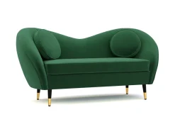 Sofa Samt DAPHNE 2-Sitzer dunkelgrün