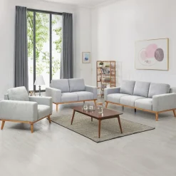 Sofa Set AMOR 3-teilig grau
