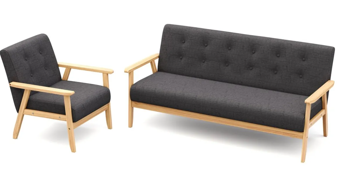 Sofa Set EDDY anthrazit