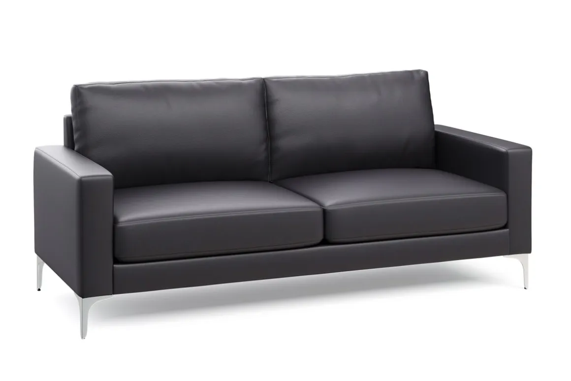 Sofa Set Leder LEX schwarz