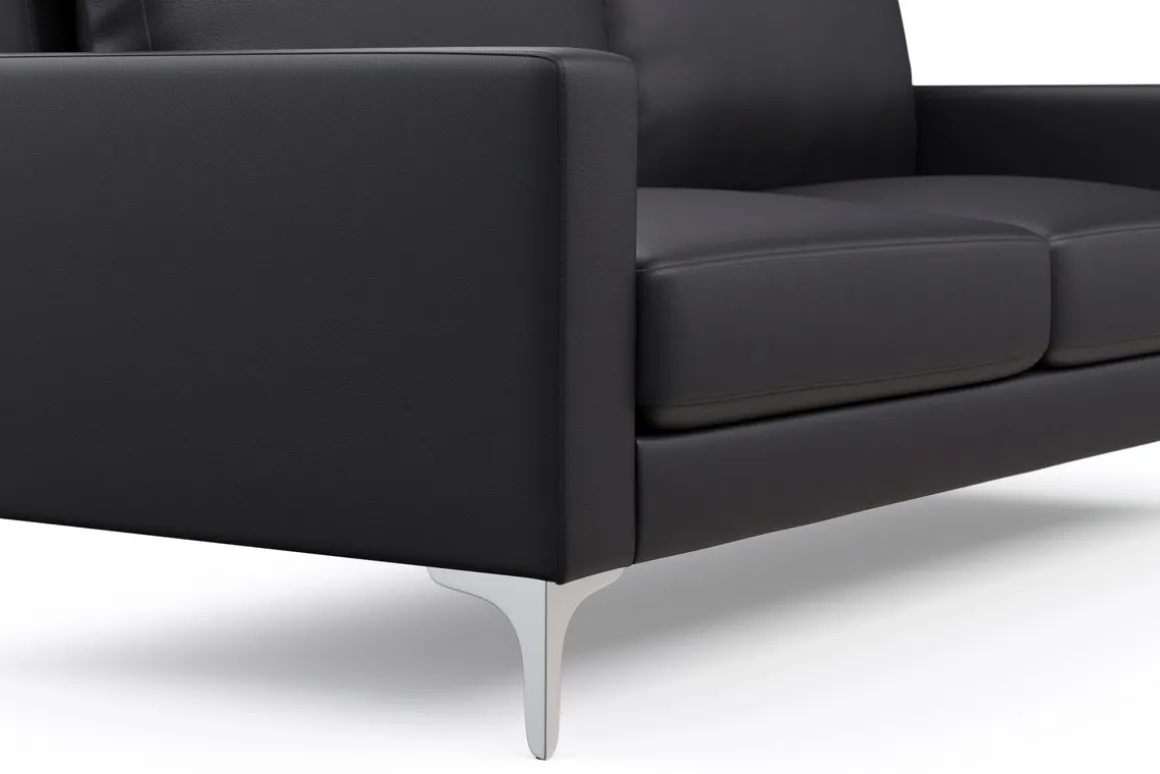 Sofa Set Leder LEX schwarz