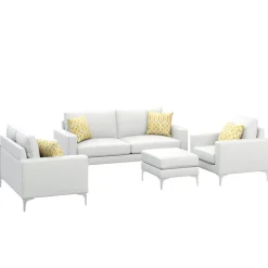 Sofa Set Leder LEX weiss