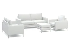 Sofa Set Leder LEX weiss