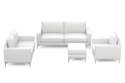 Sofa Set Leder LEX weiss