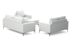 Sofa Set Leder LEX weiss