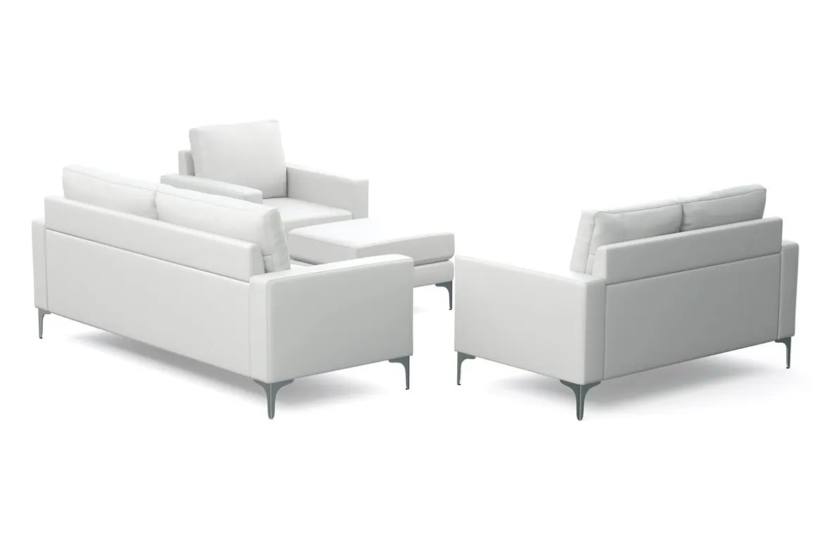 Sofa Set Leder LEX weiss