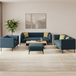 Sofa Set Samt ATTILA blau