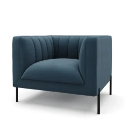 Sofa Set Samt ATTILA blau