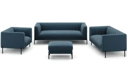 Sofa Set Samt ATTILA blau