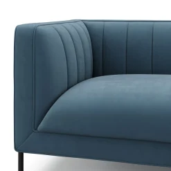 Sofa Set Samt ATTILA blau