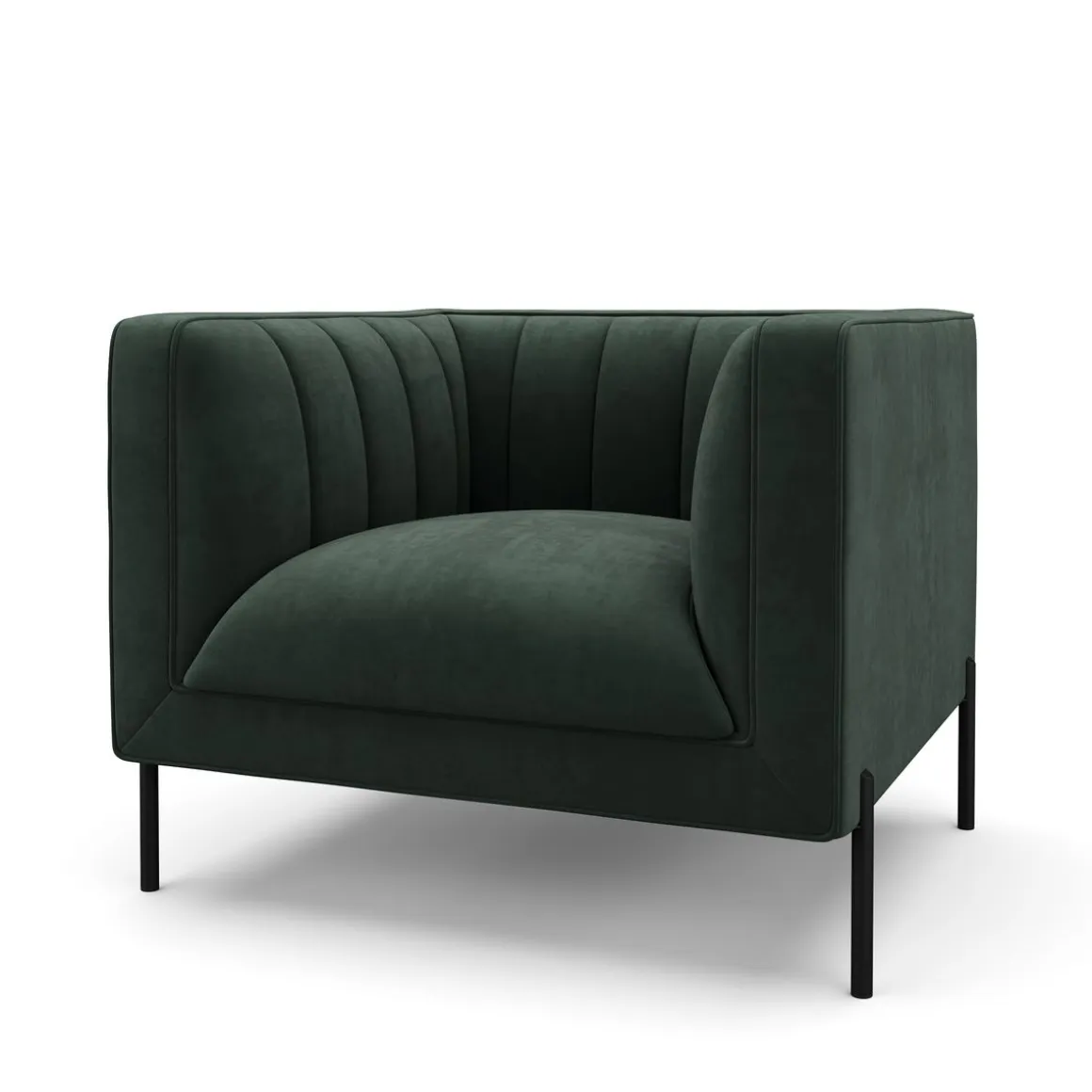 Sofa Set Samt ATTILA dunkelgrün