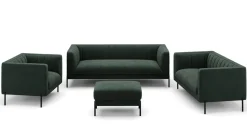 Sofa Set Samt ATTILA dunkelgrün