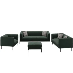 Sofa Set Samt ATTILA dunkelgrün