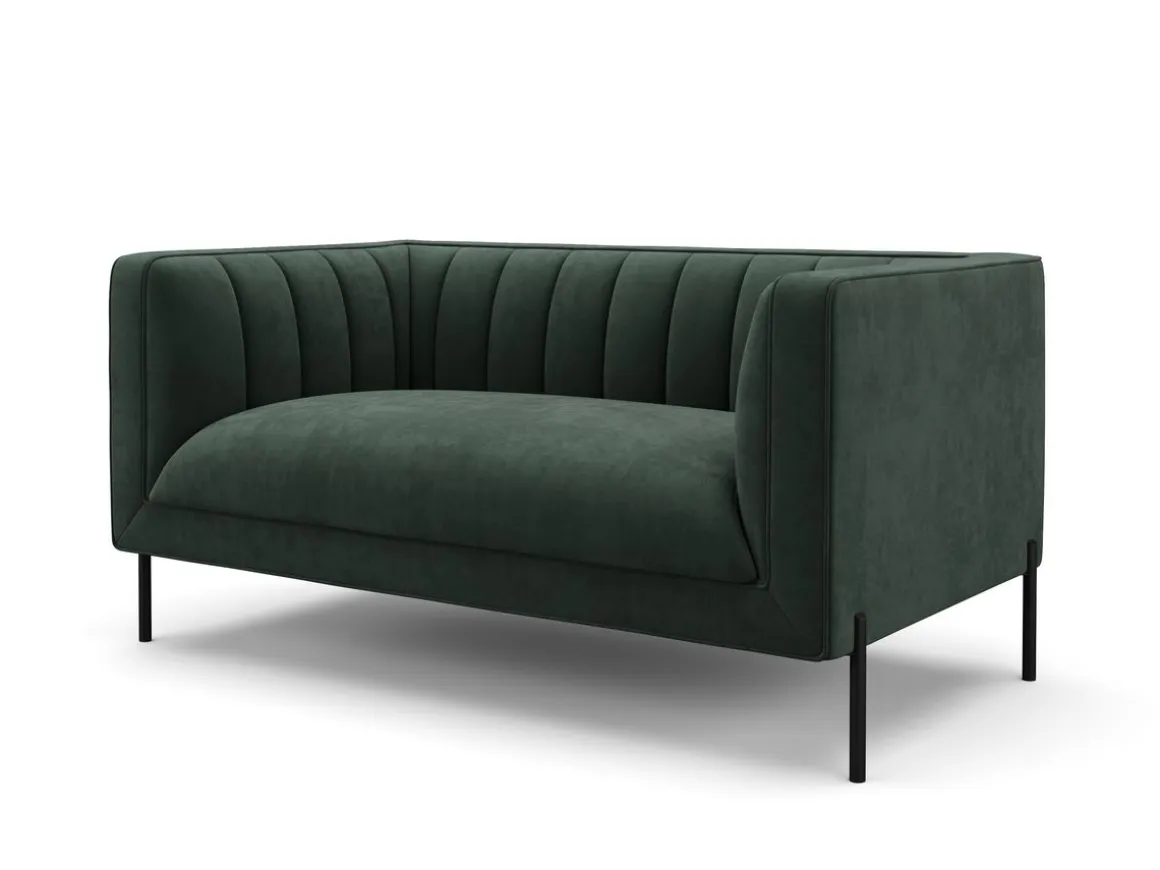 Sofa Set Samt ATTILA dunkelgrün