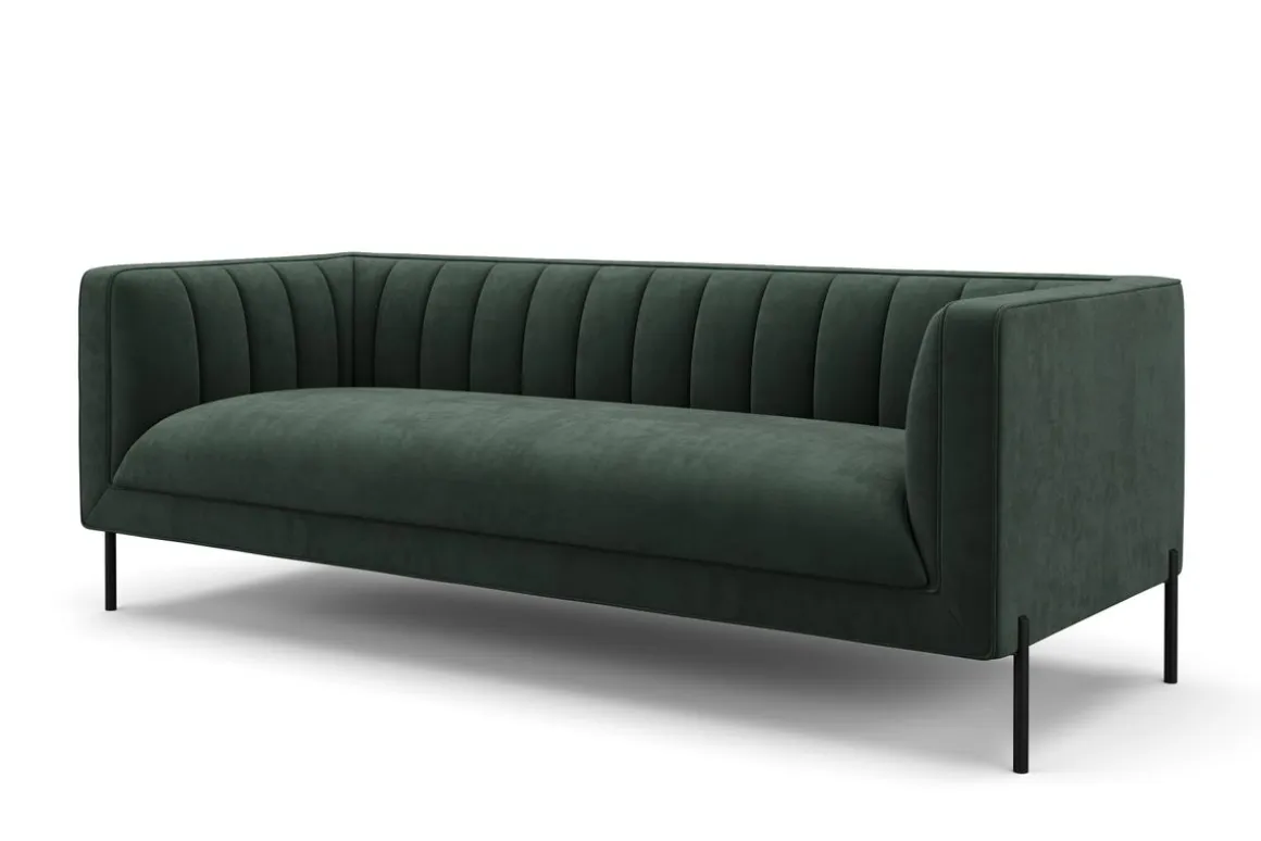 Sofa Set Samt ATTILA dunkelgrün