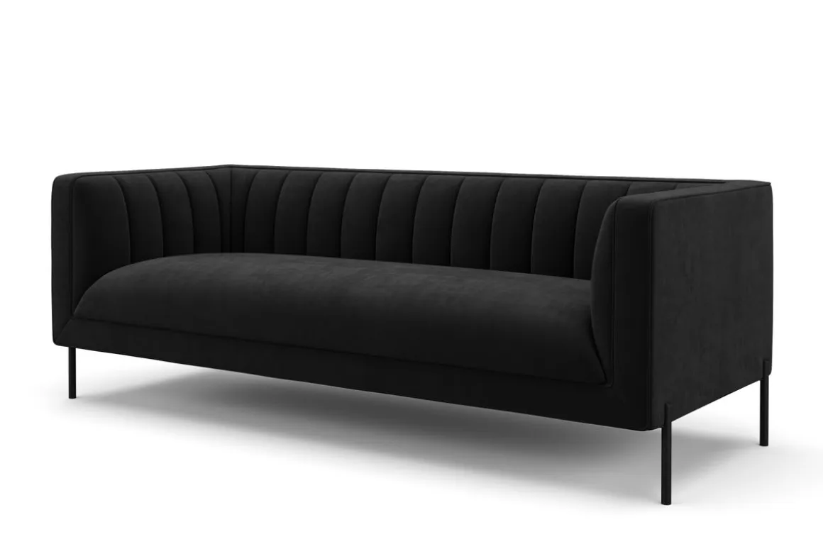 Sofa Set Samt ATTILA schwarz