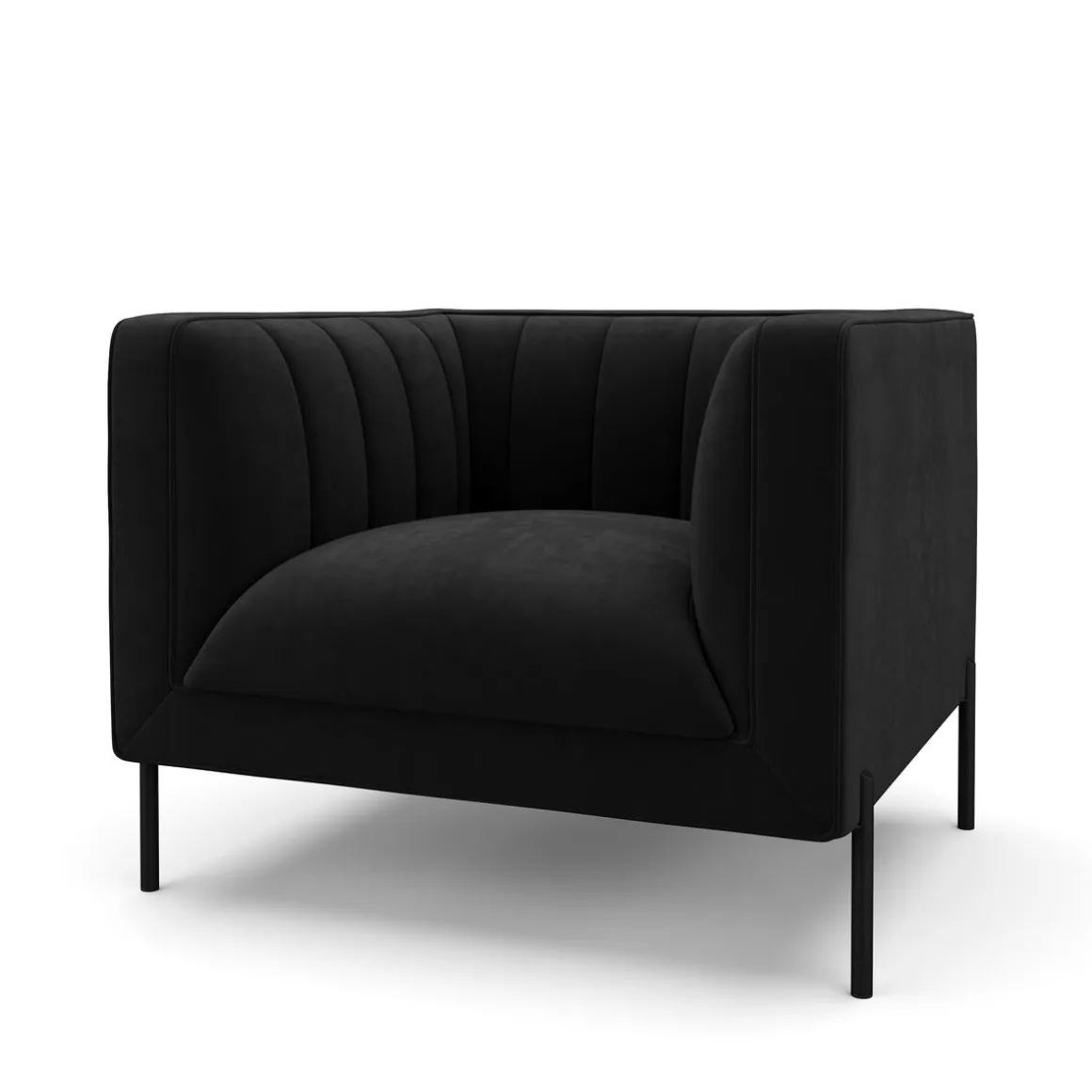 Sofa Set Samt ATTILA schwarz