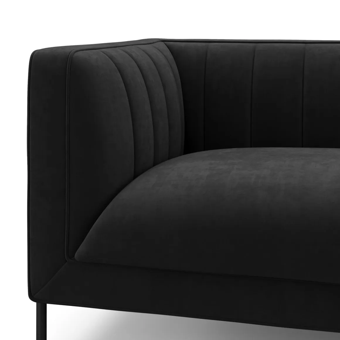 Sofa Set Samt ATTILA schwarz