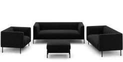 Sofa Set Samt ATTILA schwarz