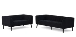 Sofa Set Samt MERLIN anthrazit