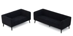 Sofa Set Samt MERLIN anthrazit
