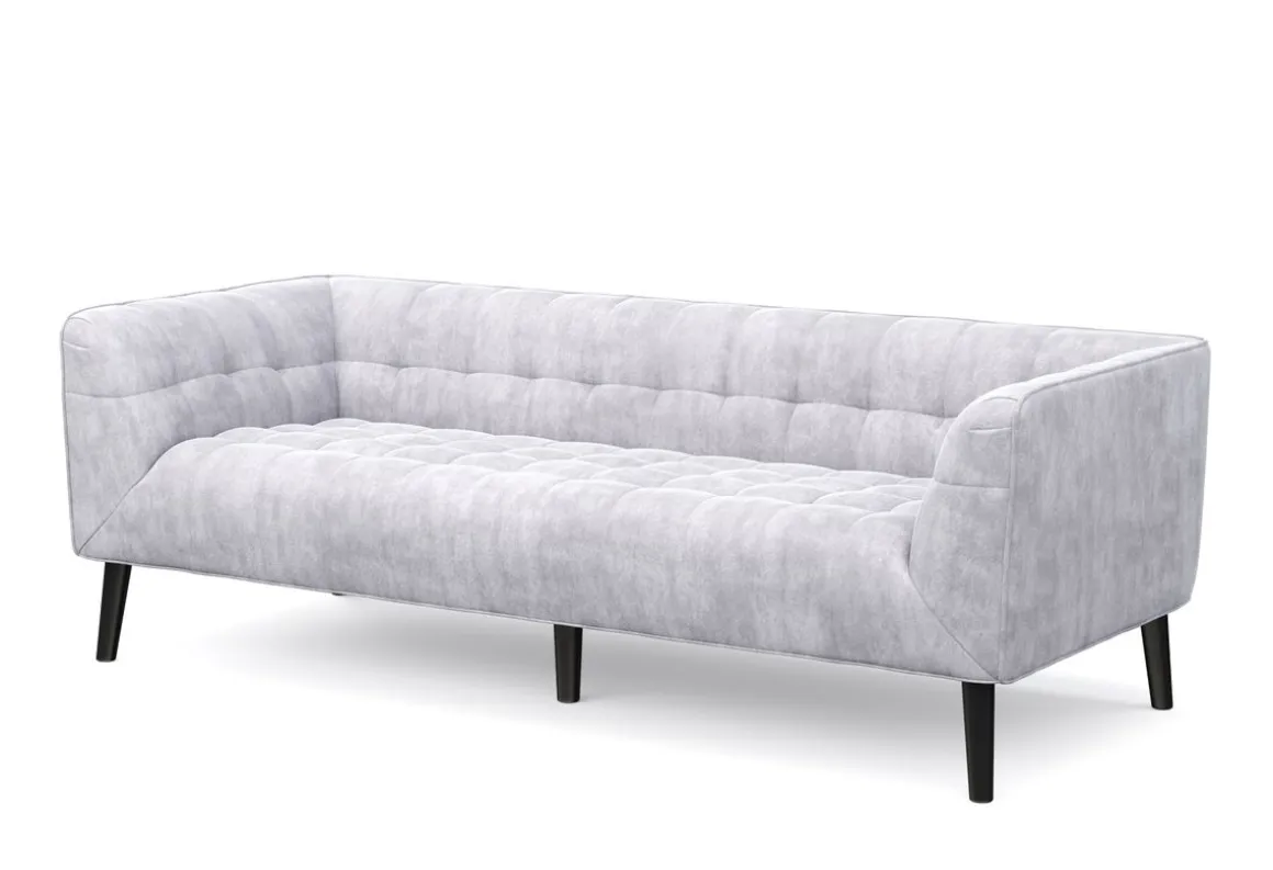 Sofa Set Samt MERLIN grau