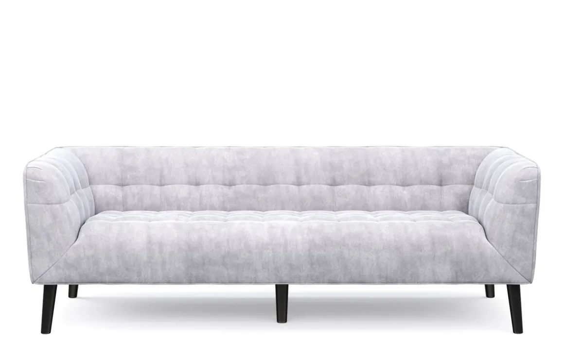 Sofa Set Samt MERLIN grau
