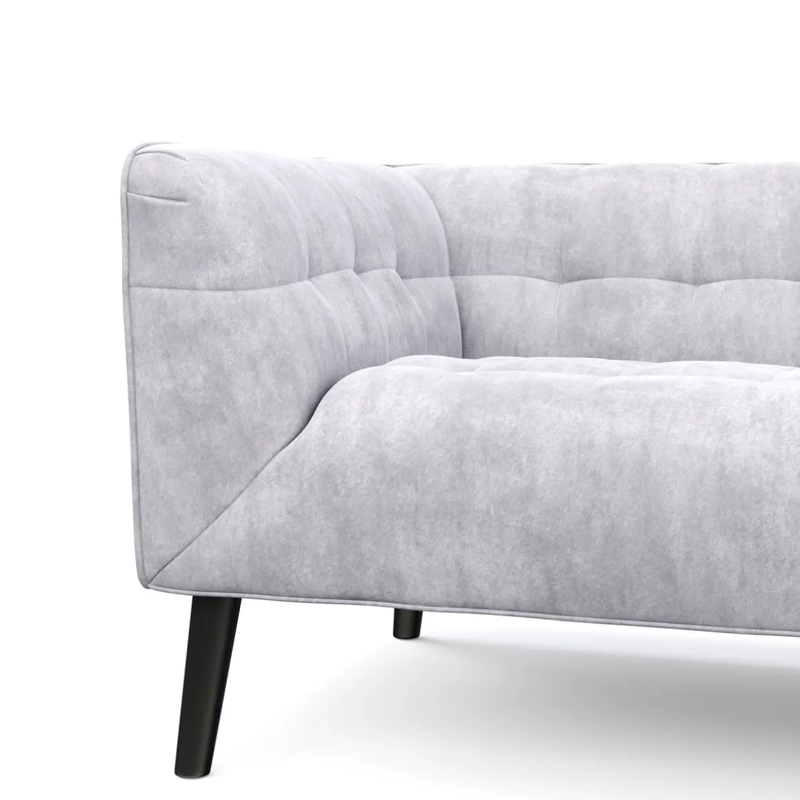 Sofa Set Samt MERLIN grau