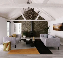 Sofa Set Samt MERLIN grau