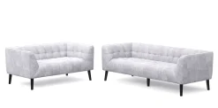 Sofa Set Samt MERLIN grau