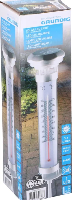 Solarlampe LED mit Thermometer