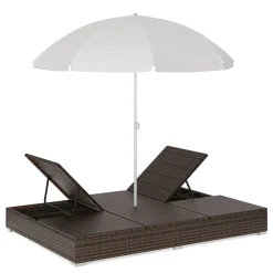 Sonnenbett Rattan JAMILIA braun