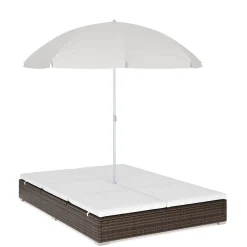 Sonnenbett Rattan JAMILIA braun