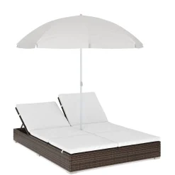 Sonnenbett Rattan JAMILIA braun