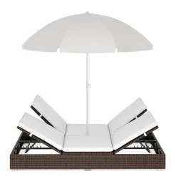 Sonnenbett Rattan JAMILIA braun