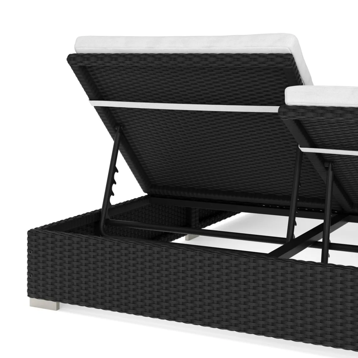 Sonnenbett Rattan JAMILIA schwarz
