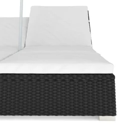Sonnenbett Rattan JAMILIA schwarz