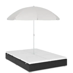 Sonnenbett Rattan JAMILIA schwarz